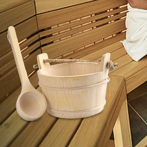 Wooden sauna barrel - barrel, ladle
