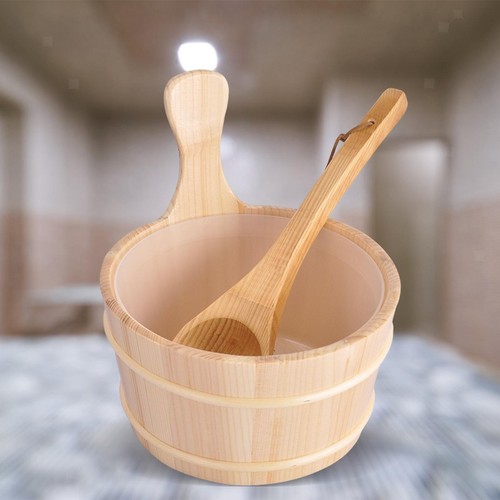 Wood sauna bucket with - wood,