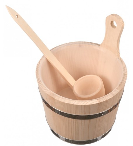 Large wooden sauna bucket - wooden, 5l