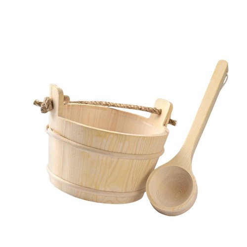 Wooden sauna barrel and ladle - barrel,