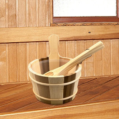 Wooden sauna barrel - sauna, ladle